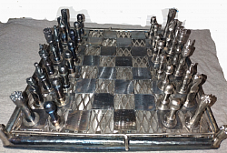 All metal heat treated chess board