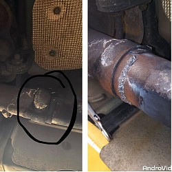 Before & After exhaust pipe repair.