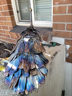 Hand crafted, heat treated and welded Peacock